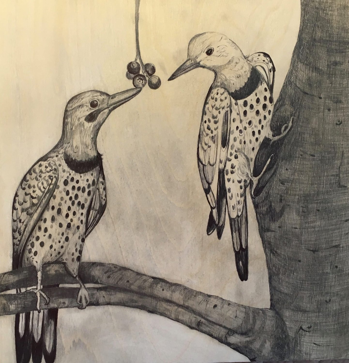 Original artwork: Woodpeckers